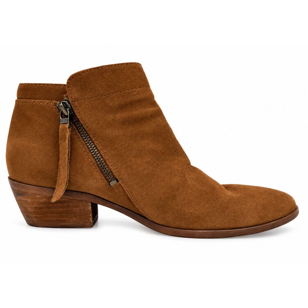 Sam Edelman Packer Suede Western Ankle Boots Tan Size 9 Boho Festival
